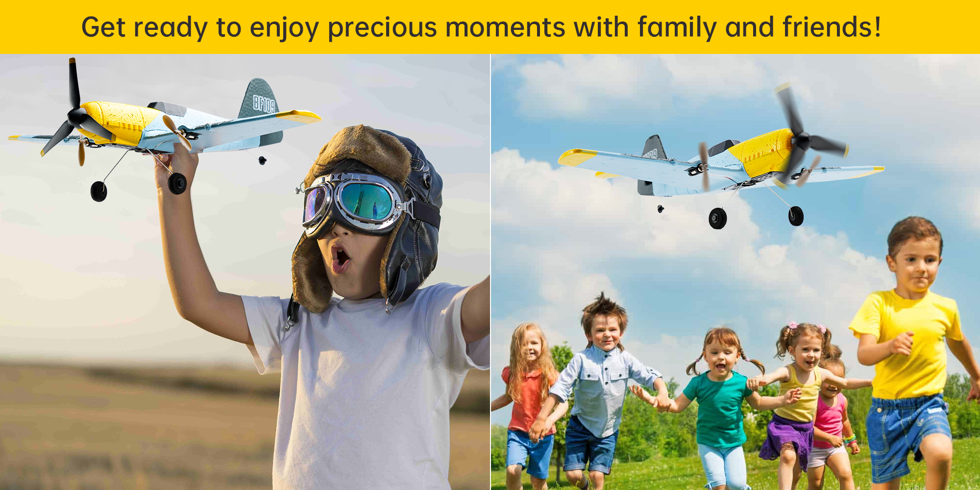 RC Plane 3 Channel Remote Control Airplane Fighter Toys, 2.4GHz 6-axis Gyro Stabilizer RTF Glider Aircraft Plane with 2 Batteries,Easy to Fly for Adults Kids Beginners Boys