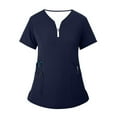 thumbnail image 3 of MLQIDK Scrub Sets for Woman Plus Size Nursing Uniforms Stretchy V Neck Scrub Pants and Tops Scrubs Medical Scrub Sets with Pockets Royal Blue M, 3 of 8