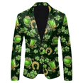 thumbnail image 4 of Men's St. Patrick's Day Printed Lapel Button Suit with Pants, Jacket & Tie - Shamrock Green Party, 4 of 5