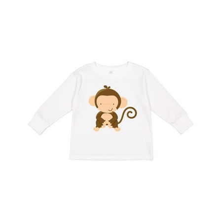 

Inktastic Happy Monkey Gift Toddler Boy or Toddler Girl Long Sleeve T-Shirt
