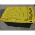 thumbnail image 2 of 4 Pack 27 Gallon Stackable Storage Totes with Lids Black Yellow, 2 of 3
