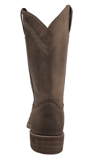 Abilene Men's Brown Bison Leather Cowboy Boots – 11in Stockman, Wide Width, Rugged & Stylish