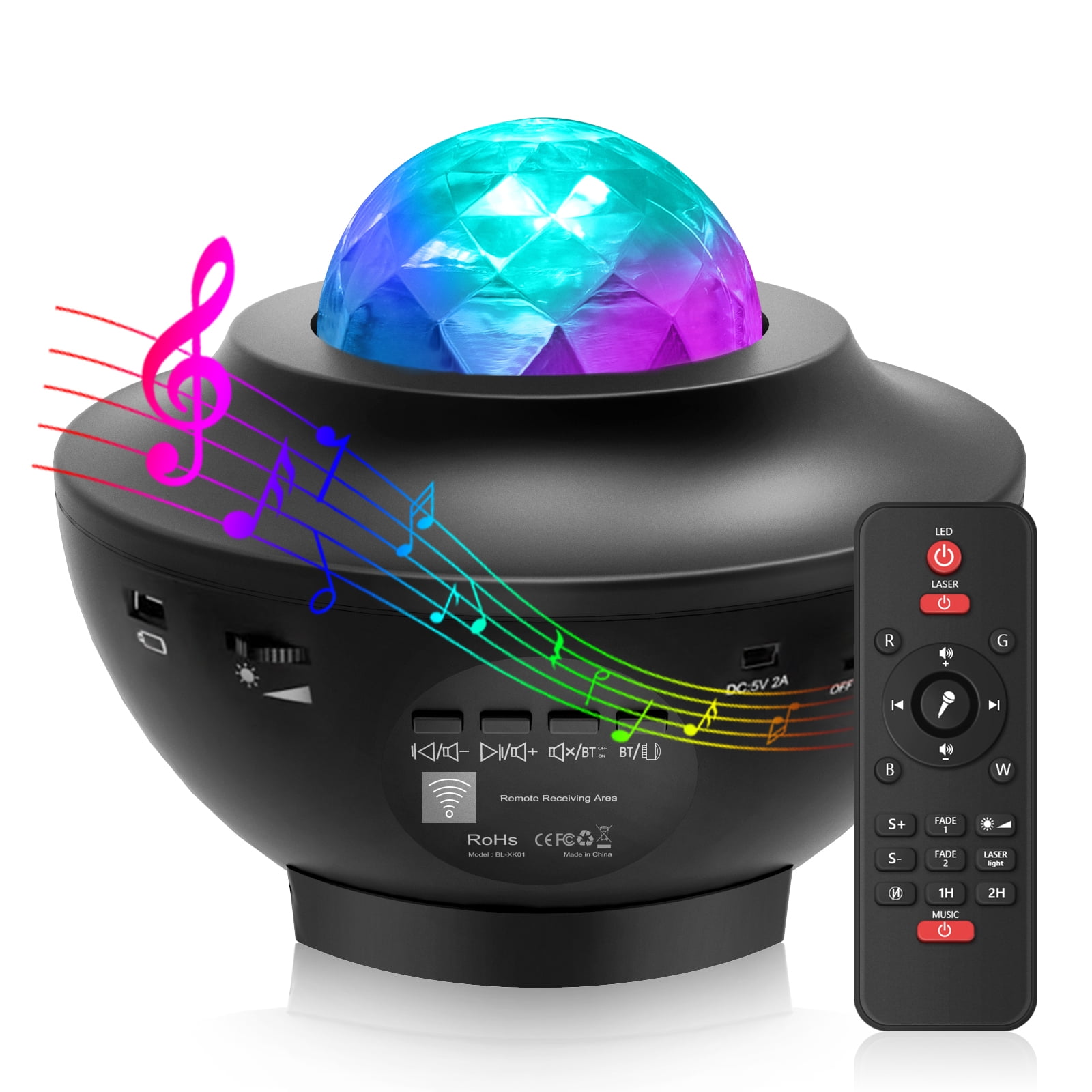 Night Light Projector Galaxy Star Light With Remote Control Led Nebula Cloud Night Light With Built In Music Player Ocean Wave Star Projector For Baby Bedroom Game Rooms Home Theatre Walmart Com