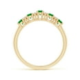 thumbnail image 2 of ANGARA Natural Five Stone Emerald and Diamond Wedding Ring in 14K Yellow Gold for Women (Size-4x3mm) | May Birthstone, Birthday, Anniversary, Jewelry Gift for Women | Natural Emerald Ring, 2 of 9