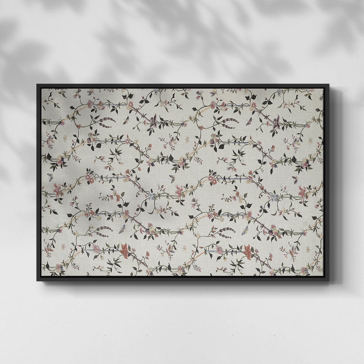 Vintage Abstract Print-VI Framed in Black Wood Gallery Wrapped Canvas 27 in. x 41 in.