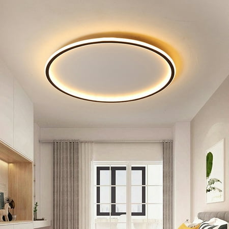 

16.5 Modern Circle LED Aluminum Ceiling Lighting Nordic Style LED Black Flush Mount Lamp with Remote Control
