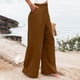 thumbnail image 4 of Pantalones anchos con cintura elástica para mujer: pantalones holgados y cómodos con bolsillos, cintura media, poliéster, para todas las estaciones, 4 of 8