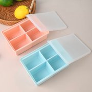 Silicone Freezer Tray with Lid - Large Ice Cube Freezer Molds - Soup, Sauce, leftovers, Homemade Meal Prep Freezing Kitchen Storage Containers - Multicolor - 2-Pack