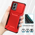 thumbnail image 6 of for Moto G Play 4G (2024) Case with Built-in Camera Lens Slide Cover, Heavy-Duty Shockproof Rugged Case Heavy Duty Bumper Shockproof Phone Cover for Moto G Play 4G (2024),Red, 6 of 7