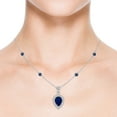 thumbnail image 4 of ANGARA Natural Inverted Pear Sapphire Necklace with Diamonds in 14K White Gold for Women (Size-7x5mm) | September Birthstone, Anniversary, Jewelry Gift for Women | Natural Blue Sapphire Necklace, 4 of 8