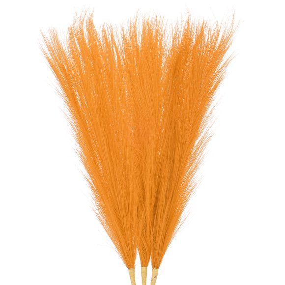 Uxcell 3 paquetes de hierba de pampas falsa de 21.7 pulgadas para decoración del hogar/boda color amarillo dorado
