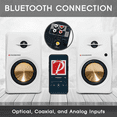 thumbnail image 5 of Prosonic BT30 Active Powered Wireless Bluetooth Bookshelf Speakers for for Home, Studio, Turntable, Etc 80 Watts (White), 5 of 9