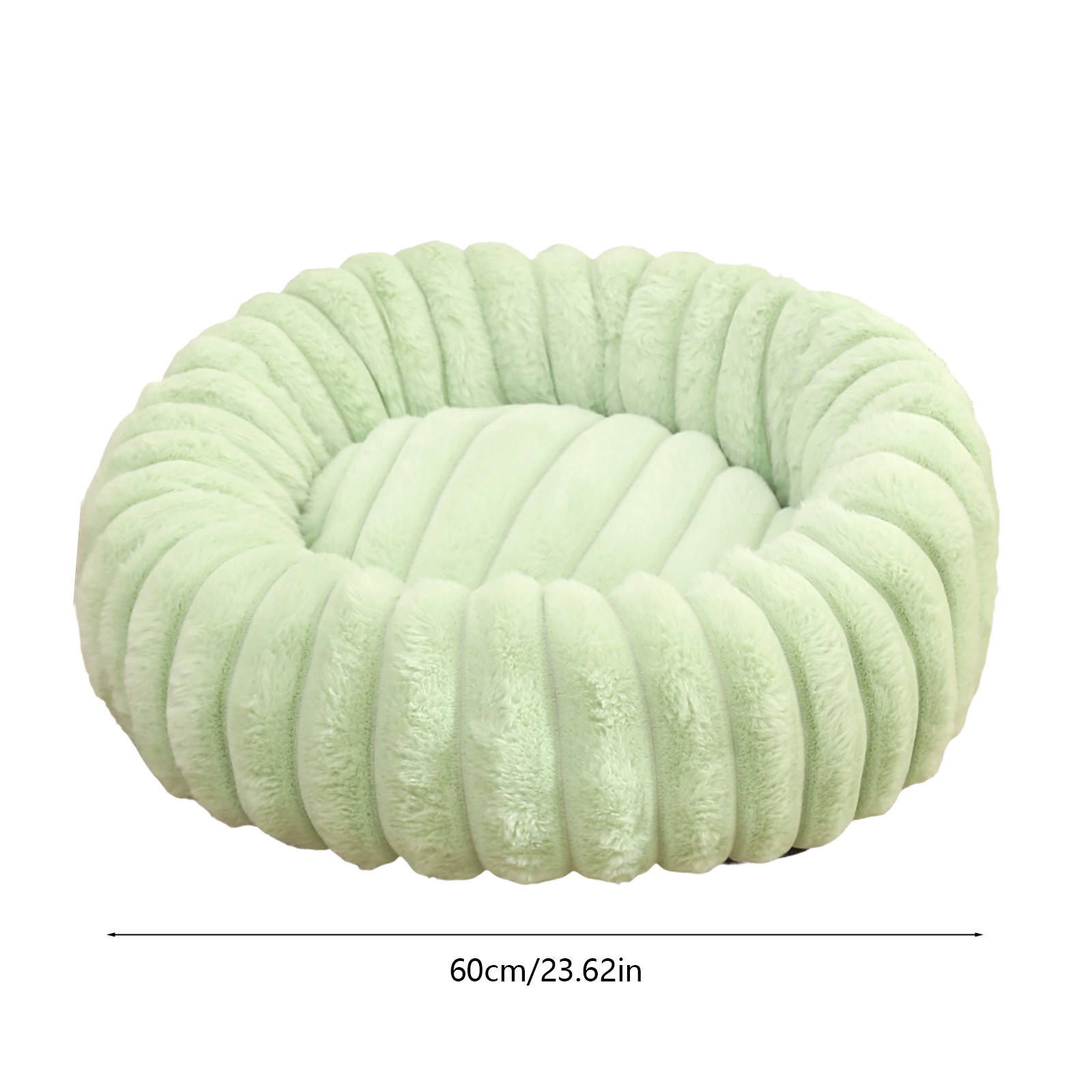 Uutvery 60cm Rabbit Plush Pet Bed, Extra Large Warm Cat Bed for Medium Dogs, Enclosed Plush Pet Kennel with Supportive Filling, 23.62x23.62 Inch