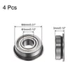 thumbnail image 2 of MF83ZZ Flanged Ball Bearing, 3x8x3mm Chrome Steel Double Shielded ABEC1 Flange Bearings,4 Pack, 2 of 5