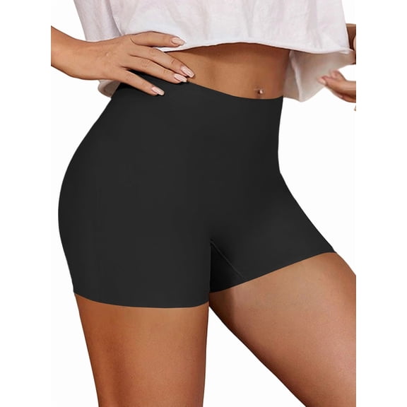 Women's Seamless Shaping Boyshorts Panties Tummy Control Underwear Slimming Shapewear Slip Shorts Black S