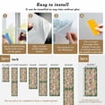 thumbnail image 6 of Green Boho Flower Window Privacy Film, Spring Watercolor Country Floral Plant Static Cling UV Sun Blocking Heat Control Window Tint Day and Night, Non-Adhesive One Way Privacy Cover 17.7''x78.7'', 6 of 7