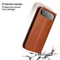 thumbnail image 3 of Allytechgroup Cash Slot PU Leather Soft Shell Fashion Cell Phone Case with Protective Case Cover for Apple iPhone Air, Brown, 3 of 8