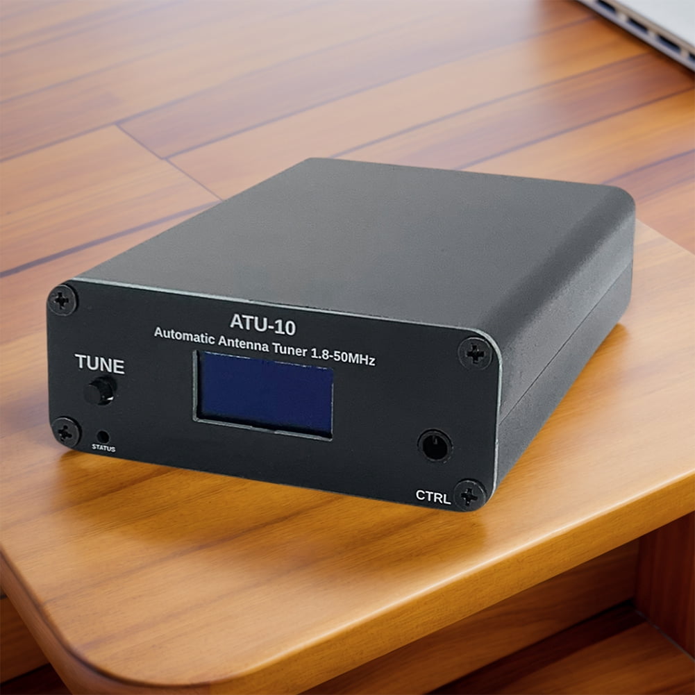 HUISZJ ATU-10 ATU10 Automatic Antenna Tuner, 1-15W Antenna Automatic Tuner, 1.8-50MHz 0.91 Inch OLED Display(Black)