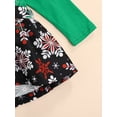 thumbnail image 6 of Kiapeise Newborn Infant Baby Girl Ruffle Long Sleeve Ribbed T-Shirt Top Floral Suspender Shorts Headband Winter Clothes, 6 of 9