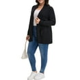 thumbnail image 3 of GRACE & GRANDEUR Women's Plus Size Open Front Long Sleeves Sweater Mid Length Cardigan 3X Black, 3 of 7