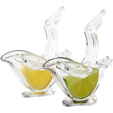 

New Acrylic Manual Lemon Slice Squeezer Portable Transparent Fruit Juicer Elegance Bird Shape Hand Juicer for Orange Lemon Lime Pomegranate (2Pcs) (2Pcs)