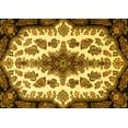 thumbnail image 1 of Ahgly Company Machine Washable Indoor Rectangle Medallion Yellow Traditional Area Rugs, 2' x 5', 1 of 4