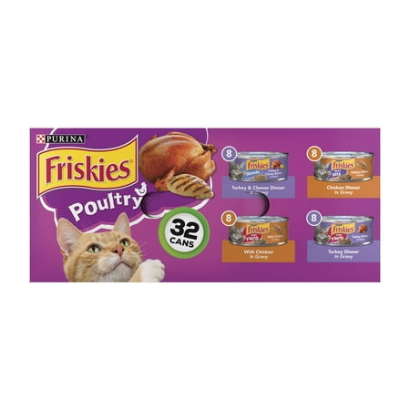 UPC: 0050000454242 | Purina Friskies Poultry Gravy Wet Cat Food Variety Pack 5.5 oz Cans (32 Pack)
