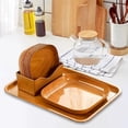 thumbnail image 1 of Plato cuadrado de grano de madera para cocina, plato de , fácil de limpiar, platos portátiles para servir frutas, postre, frutas secas, dulces y 10 piezas, 1 of 8