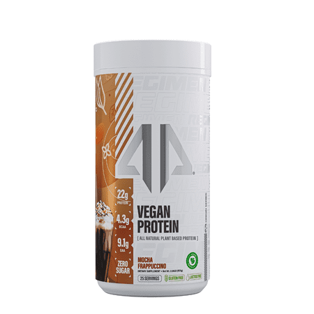 Alpha Prime Supplements Plant-Based Vegan Protein Powder with 22g of Protein, Mocha Frappuccino (2.04 lb, 25 Servings)