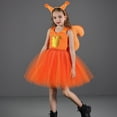 thumbnail image 2 of Rggeeun Toddler Adorable Squirrel Dress For Girls Stage Performance Play Pretend Tutu Dresses Holiday Casual O-Neck Sundress, 2 of 9
