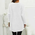 thumbnail image 4 of AherBiu Pajama Tops for Women Fleece Crewneck Sweatshirt Mid-Long Fuzzy Plush Sleepwear Pullover Tops, 4 of 6