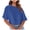 Blue, variant on Women Drop Shoulder Crop Tops Round Neck Short Sleeve Solid Casual Comfy Fashion Trendy Beach Vacation Travel Loose Blouse, Red M