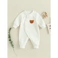 thumbnail image 2 of GXFC Infant for Boy Girls Long Sleeve Bear Embroidery Jumpsuits Rompers Bodysuit for Baby 3M 6M, 2 of 8