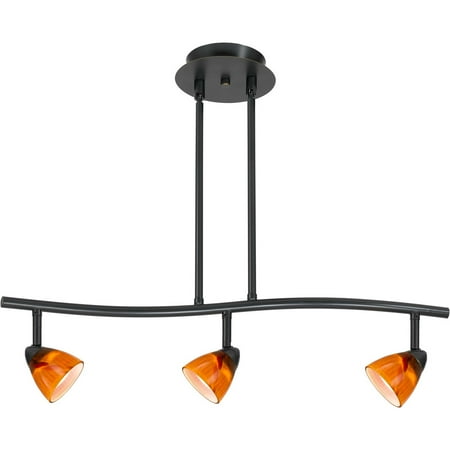 

Fan Accessories 3 Light Fixture With Dark Bronze Finish Metal/Glass Material GU-10 15 150 Watts