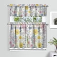 thumbnail image 2 of Pioneer Kitchen Curtains and Valance Set 36 Inch Tier Floral Flowers 3 Pieces Set Dining Room Small Curtain Drapes Cafe Curtains Valance for Home Decor Rod Pocket, 2 of 6