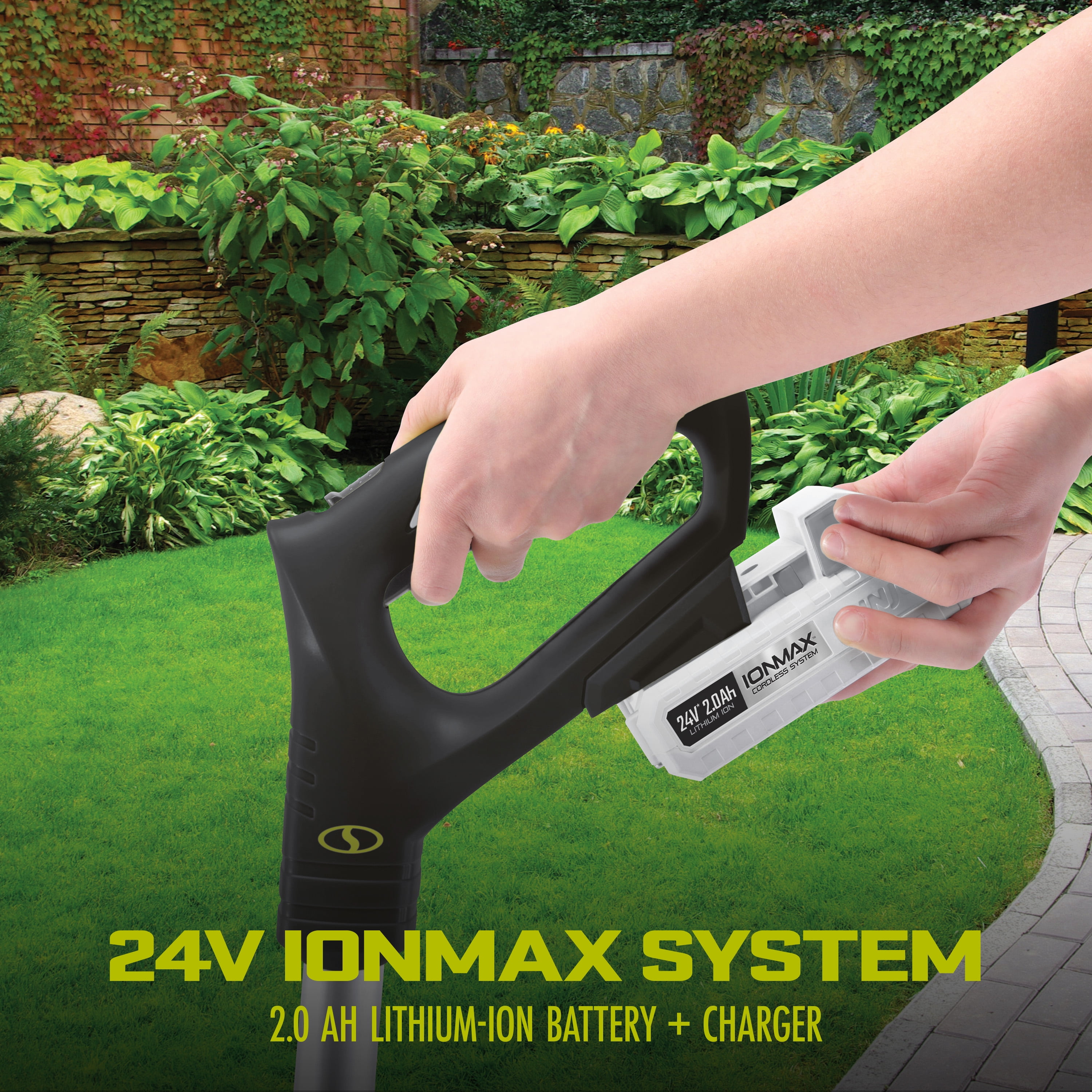 Sun Joe 24V Cordless Garden Tiller Cultivator Kit with Battery and Charger, 24V-TLR-LTE