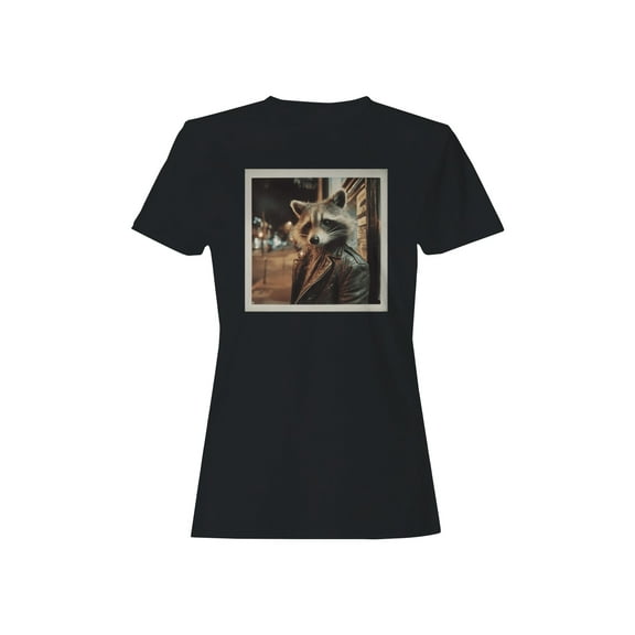 Streetwise Raccoon in Leather Women's T-shirt