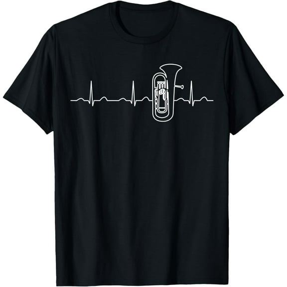 Funny Heartbeat Euphonium Apparel, Euphoniumist Jazz Music T-Shirt
