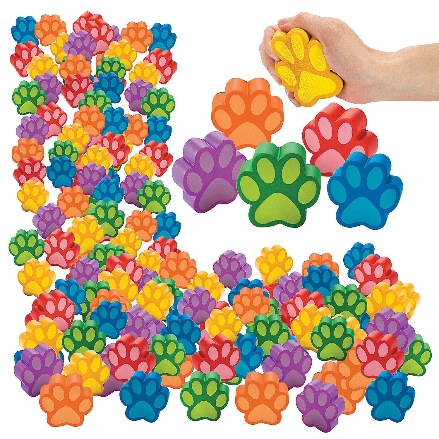Fun Express Paw Print Stress Ball Bulk 300 Piece