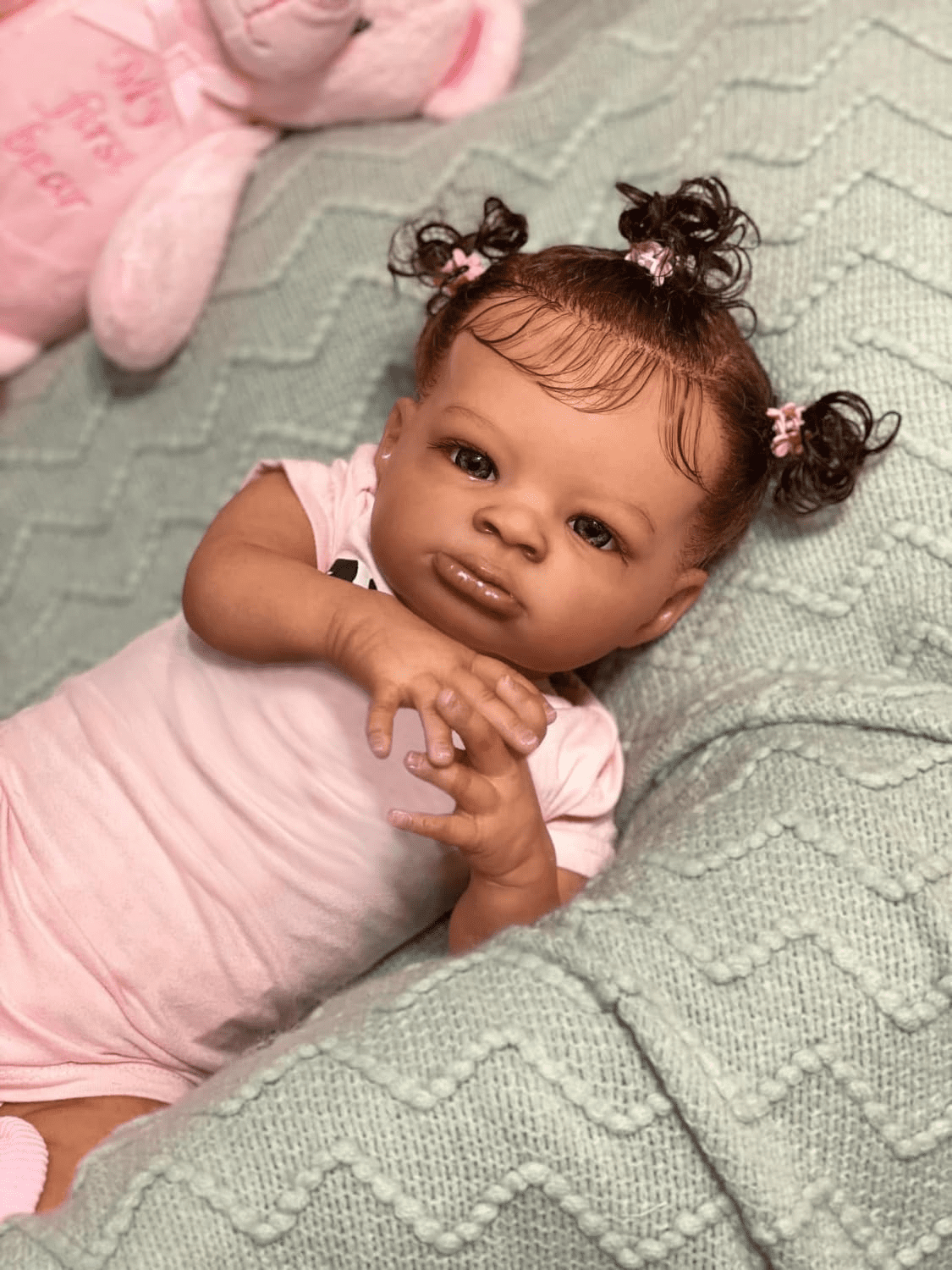 Realistic Reborn Baby Dolls Black Girl 20 Inch African American Newborn Baby Doll, Lifelike Weighted Soft Body, Gift for Kids  Age 3+