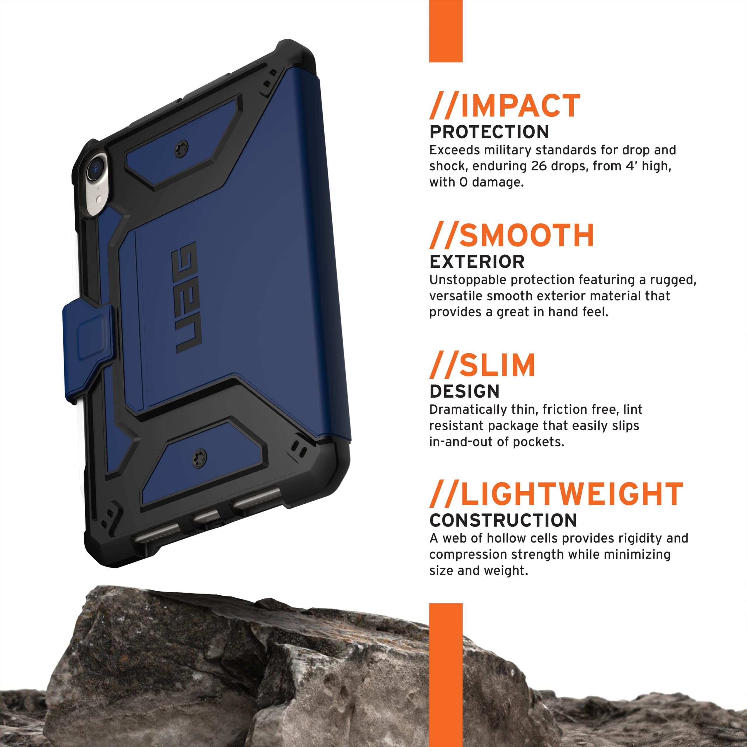UAG iPad Mini Case [8.3-inch screen] (6th Gen, 2021) Rugged Heavy Duty Multi-Angle Viewing Folio Stand with Pencil Holder Metropolis SE Protective Cover, Mallard