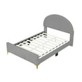 thumbnail image 5 of Harper & Bright Designs Full Size Upholstered Bed with Semi-Circle Shaped headboard, Velvet Platform Daybed with Metal Legs, Gray, 5 of 10