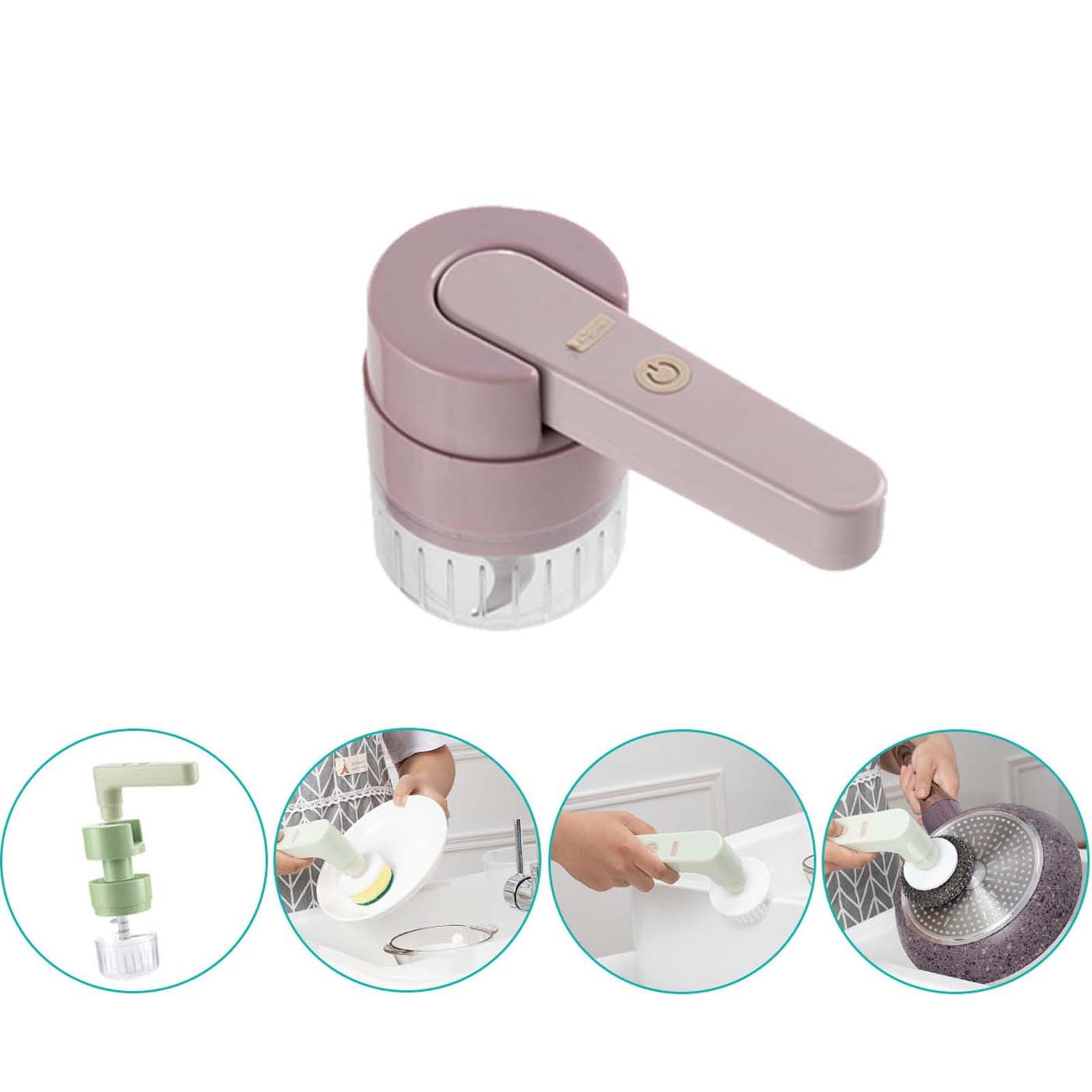 Tuphregyow Electric Garlic Press Set with Cleaning Tools, Multifunctional Kitchen Gadget for Easy Garlic Paste and Cleaning Up Purple