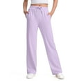 thumbnail image 2 of zbxnLI Girls Wide Leg Sweatpants Solid Color Drawstring High Waist Lounge Pants with Pockets 5-14 Years, 2 of 7