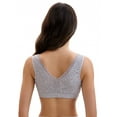 thumbnail image 2 of Unique Bargains Women's Lace Zip Front Closure Wirefree Wide Straps Bras D 42 Grey, 2 of 6