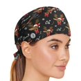 thumbnail image 3 of Gorro de enfermera de algodón con estampado de dibujos animados para hombres y mujeres, gorro de dentista absorbente del sudor, gorros de cuidado de salón de belleza, regalos de navidad, 3 of 4