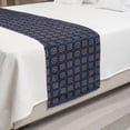 thumbnail image 2 of Moroccan Bed Runner, Repeating Dark Tones Traditional Oriental Flowers in Squares, Decorative Accent Bedding Scarf for Hotels Homes and Guestrooms, Queen, Dark Sky Blue Multicolor, by Ambesonne, 2 of 2