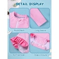 thumbnail image 6 of GYRATEDREAM Newborn Baby Girl One-Piece Swimsuit Floral Print Zipper Bathing Suit Ruffled Long Sleeve Rash Guard Swimwear with Hat, 6 of 9