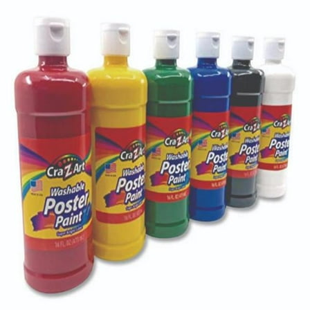 Larose CZA01611 16 oz Washable Tempera Paint, Assorted Color - Pack of 6