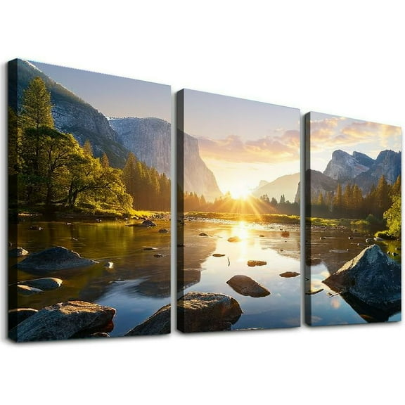 Ullo0ord National Park Canvas Wall Art Mountain Nature Landscape Painting Artwork Framed Home Decor for Living Room Bedroom